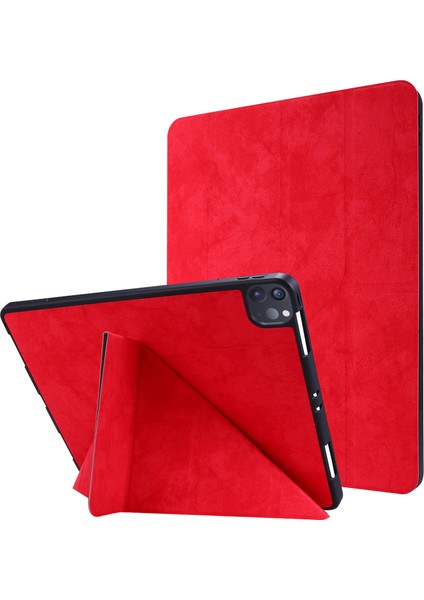 Retro Origami Akıllı Deri Standı iPad Pro 12.9 (2022 2021 2020) Tablet Kılıfı (Yurt Dışından)