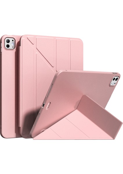 iPad Pro 11 (2024) Origami Standı Deri Otomatik Uyandırma uyku Tablet Kılıfı (Yurt Dışından)