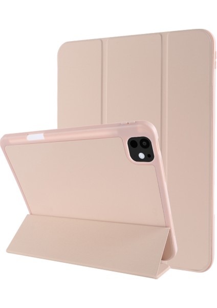 iPad Pro 13 (2024) Koruyucu Üç Katlı Stand Pu Deri Tablet Kılıfı (Yurt Dışından)