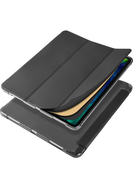 iPad Pro 11 Inç (2022 2021 2020) Üç Katlı Standlı Deri Akıllı Kalem Yuvası Tablet Kılıfı (Yurt Dışından)
