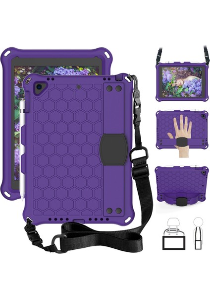 Apple iPad 9 7 Inç (2017 2018) Petek Dokulu Çizilmez Eva ve Omuz Askısı Tablet Kılıfı (Yurt Dışından)