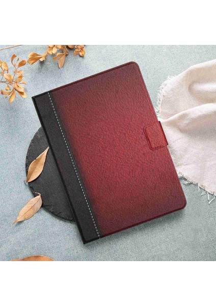 iPad 10.2 (2021 2020) Otomatik Uyandırma uyku Çift Ekleme Pu Deri Standlı Kart Tutucu Tablet Kılıfı (Yurt Dışından)