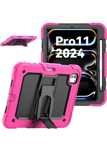 iPad Pro 11 (2024) Omuz Askılı Pc Silikon Tablet Kılıfı (Yurt Dışından)
