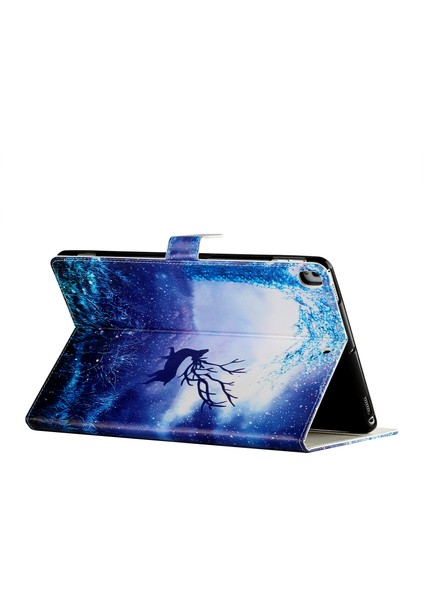 Desen Baskı Cüzdan Standı Deri iPad 10.2 (2019 2020 2021) ELK Tablet Kılıfı (Yurt Dışından) indirimleri