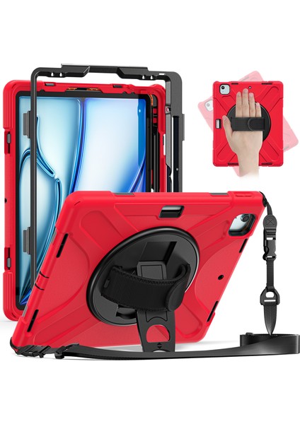 iPad Air 11 (2024) Omuz Askılı Tpu Pc Silikon Standı Tablet Kılıfı (Yurt Dışından) fiyatları