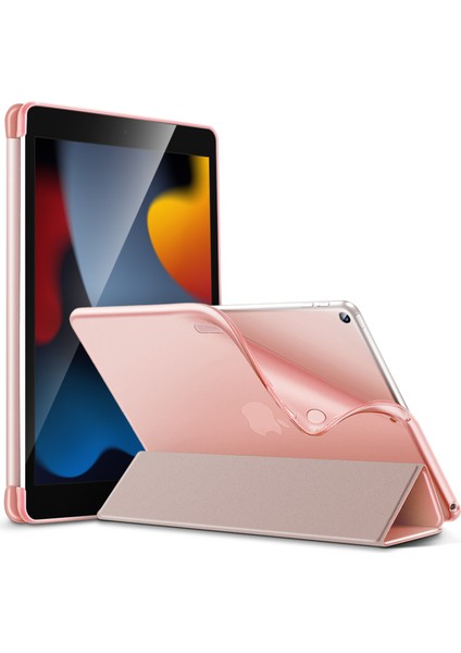 iPad 10.2 (2019 2020 2021) Rebound Serisi Otomatik Uyandırma uyku Folyosu Üç Katlı Stand Pu Deri Tpu Arka Tablet Kılıfı (Yurt Dışından)