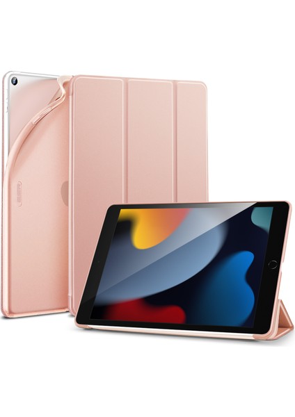 iPad 10.2 (2019 2020 2021) Rebound Serisi Otomatik Uyandırma uyku Folyosu Üç Katlı Stand Pu Deri Tpu Arka Tablet Kılıfı (Yurt Dışından)