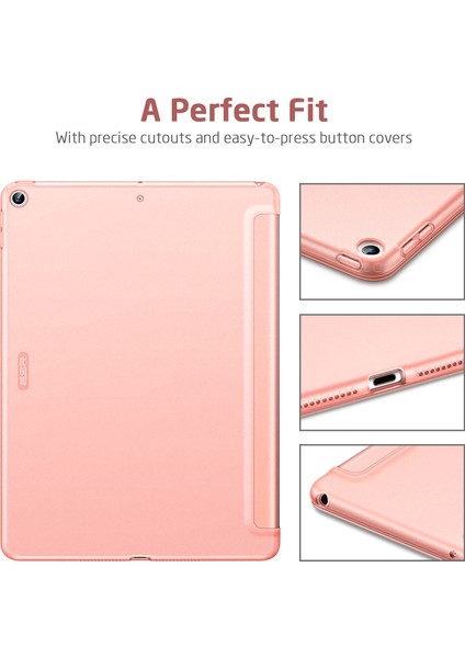 iPad 10.2 (2019 2020 2021) Rebound Serisi Otomatik Uyandırma uyku Folyosu Üç Katlı Stand Pu Deri Tpu Arka Tablet Kılıfı (Yurt Dışından)