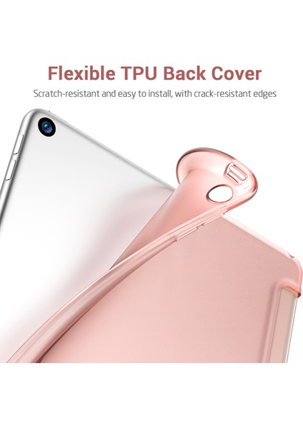 iPad 10.2 (2019 2020 2021) Rebound Serisi Otomatik Uyandırma uyku Folyosu Üç Katlı Stand Pu Deri Tpu Arka Tablet Kılıfı (Yurt Dışından)