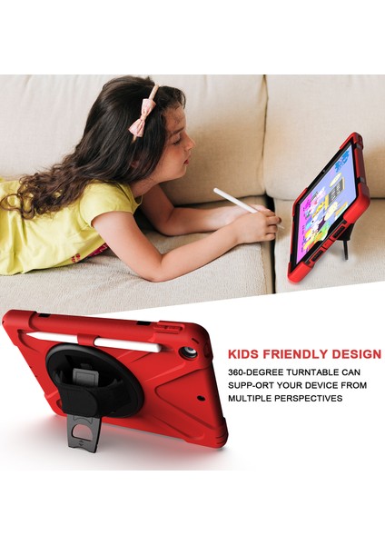 iPad 10.2 (2019 2020 2021) 360 Derece Dönebilen Tekme Standı Pc Silikon El Tutucu Askı Kalem Yuvası Tablet Kılıfı (Yurt Dışından) modelleri