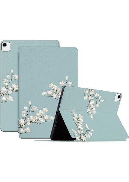 Apple iPad Pro 11 Stand Tamı Çiçek Folyo Flip Çizilmez Deri Koruyucu Gardenias Tablet Kılıfı (Yurt Dışından)