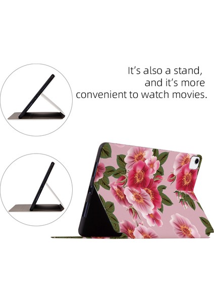 Apple iPad Pro 11 Stand Tamı Çiçek Folyo Flip Çizilmez Deri Koruyucu Gardenias Tablet Kılıfı (Yurt Dışından)