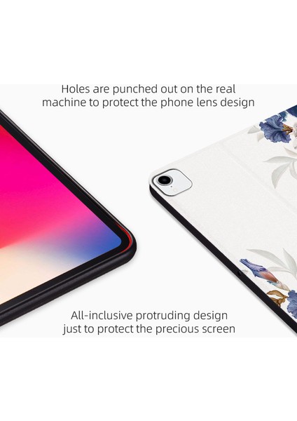 Apple iPad Pro 11 Stand Tamı Çiçek Folyo Flip Çizilmez Deri Koruyucu Gardenias Tablet Kılıfı (Yurt Dışından)