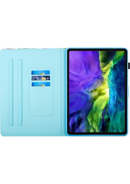 iPad Air 11 (2024) AIR (2020 2022) Desen Baskı Deri Rakun Tablet Kılıfı (Yurt Dışından)
