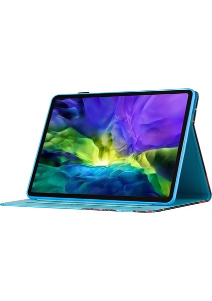 iPad Air 11 (2024) AIR (2020 2022) Desen Baskı Deri Rakun Tablet Kılıfı (Yurt Dışından)