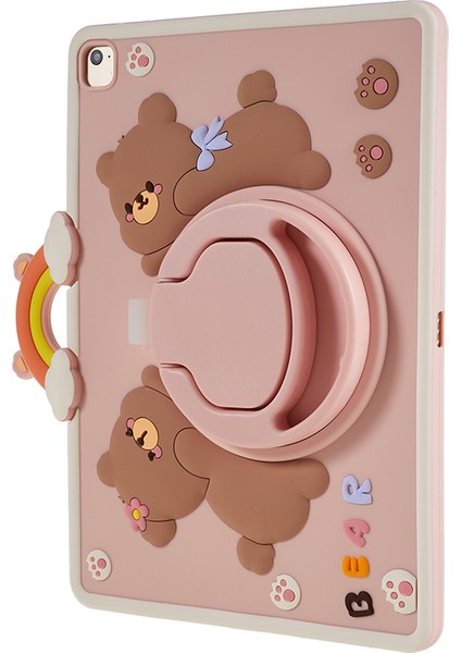 iPad Air (2013) AIR 2 ipad 9 7 Inç (2017 2018) Karikatür Ayı Döner Tekme Standı Pc Silikon Tablet Kılıfı (Yurt Dışından) fırsatları