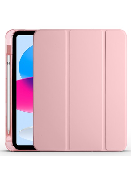 iPad 10.9 (2022) Üç Katlı Stand Pu Deri Tpu Kalem Yuvalı Tablet Kılıfı (Yurt Dışından)