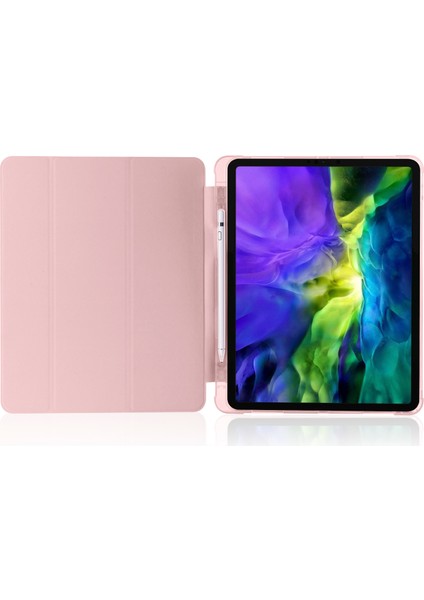 iPad Pro 11 Inç (2022 2021 2020) Üç Katlı Stand Deri Akıllı ve Kalem Yuvası Tablet Kılıfı (Yurt Dışından)