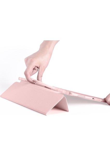 iPad Pro 11 Inç (2022 2021 2020) Üç Katlı Stand Deri Akıllı ve Kalem Yuvası Tablet Kılıfı (Yurt Dışından)
