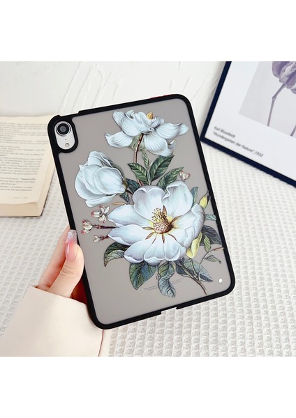 iPad Mini (2021) Cilt Dokunuşlu Desen Baskı Yasemin Tablet Kılıfı (Yurt Dışından)