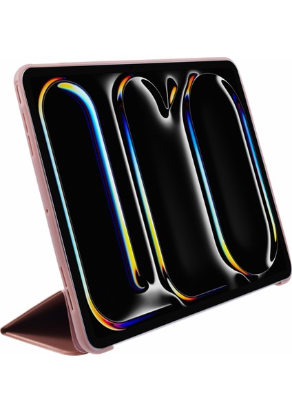 iPad Pro 11 (2024) Deri Petek Tpu Üç Katlı Stand Tablet Kılıfı (Yurt Dışından)