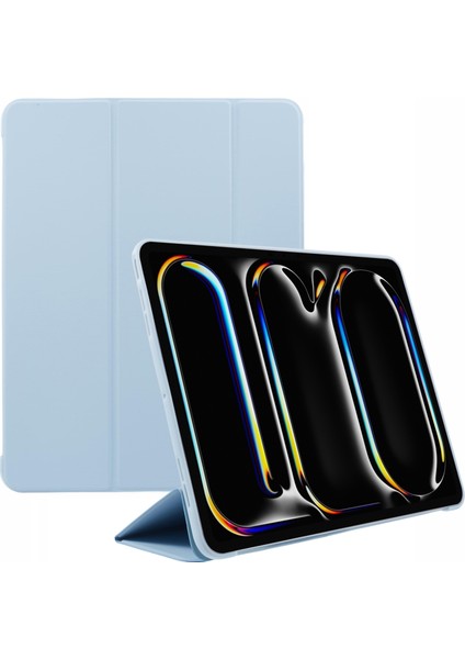 iPad Pro 11 (2024) Deri Petek Tpu Üç Katlı Stand Tablet Kılıfı (Yurt Dışından)