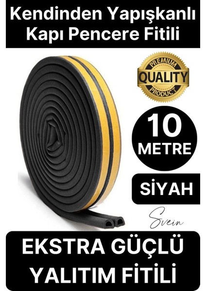 Premium Kapı Pencere Soğuk Toz Geçirmez Izolasyon Fitili Kendinden Yapışkanlı Isı Yalıtım 2x5=10 mt