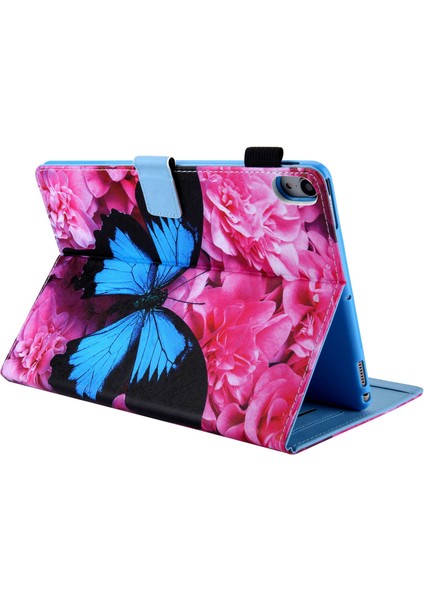 iPad 10.9 (2022) IPAD 10TH Gen Desen Baskı Pu Deri Çapraz Doku Katlanabilir Standlı Kart Tutucu Koruyucu Tablet Kılıfı (Yurt Dışından)