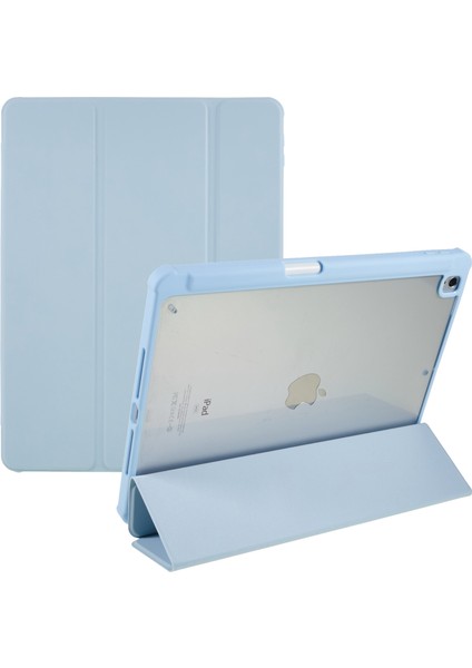 iPad 10.2 (2019 2020 2021) Pu Deri Tpu Akrilik Üç Katlı Stand Koruyucu Tablet Kılıfı (Yurt Dışından)