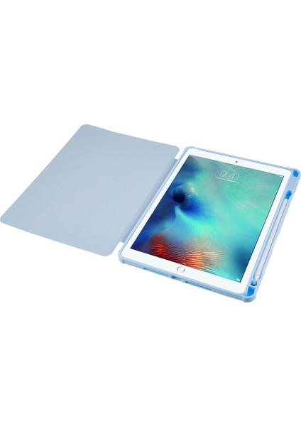 iPad 10.2 (2019 2020 2021) Pu Deri Tpu Akrilik Üç Katlı Stand Koruyucu Tablet Kılıfı (Yurt Dışından)