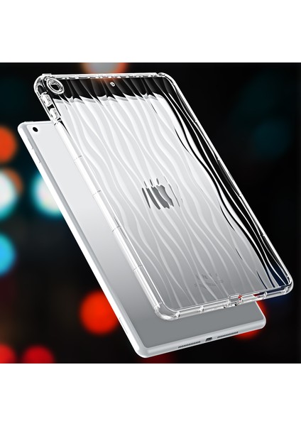 iPad 10.2 (2019 2020 2021) Dalga Doku Yumuşak Tpu Koruyucu Tablet Kılıfı (Yurt Dışından)