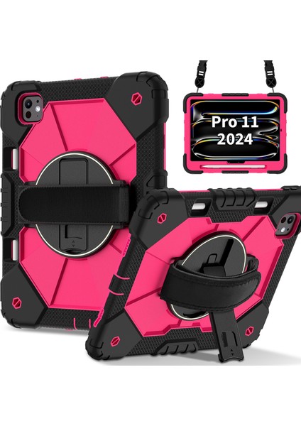 iPad Pro 11 (2024) Tekme Standı Silikon Pc Omuz Askılı Tablet Kılıfı (Yurt Dışından) fiyatları