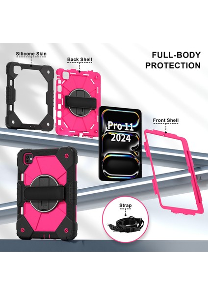 iPad Pro 11 (2024) Tekme Standı Silikon Pc Omuz Askılı Tablet Kılıfı (Yurt Dışından) indirimleri