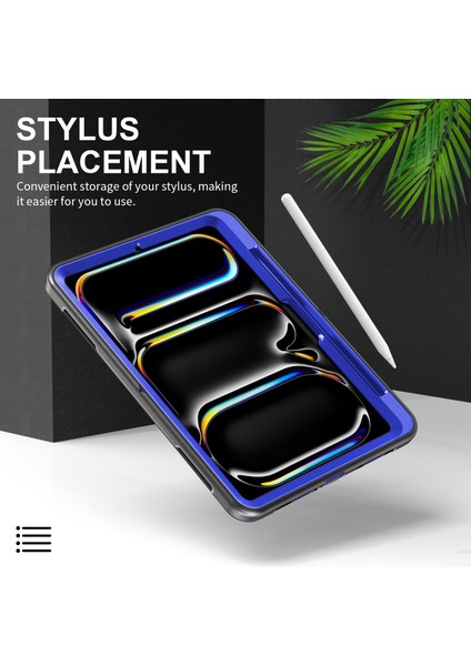 iPad Pro 13 (2024) Tekme Standı Pc Tpu Omuz Askılı Sağlam Tablet Kılıfı (Yurt Dışından)