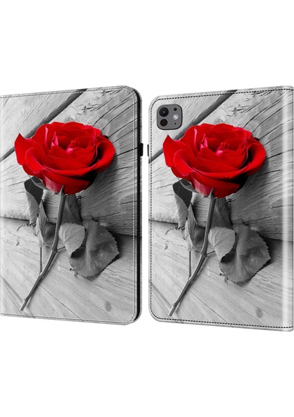 iPad Pro 11 (2024) Pu Deri Destek Standı Desen Baskı Tablet Kılıfı (Yurt Dışından)