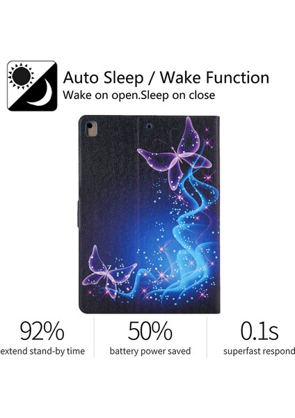 Desen Baskı Kartı Yuvası Flip Deri Koruyucu iPad 9.7 Inç (2017 2018) MAGIC Butterfly Tablet Kılıfı (Yurt Dışından) fırsatları