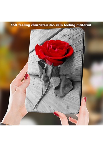 iPad Pro 11 (2024) Pu Deri Destek Standı Desen Baskı Tablet Kılıfı (Yurt Dışından)