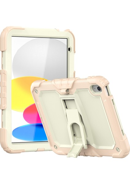 iPad 10.9 (2022) IPAD 10. Nesil Silikon Pc Koruyucu Görünmez Braket Standı Omuz Askısı ile Tablet Kılıfı (Yurt Dışından)