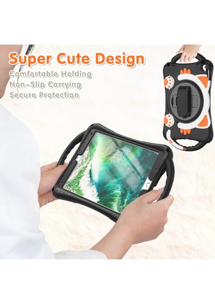 El Bandı Tamı iPad 9 7 Inç (2017 2018) 360° Döner Tekme Standına Sahip Hibrit turuncu Tablet Kılıfı (Yurt Dışından) modelleri