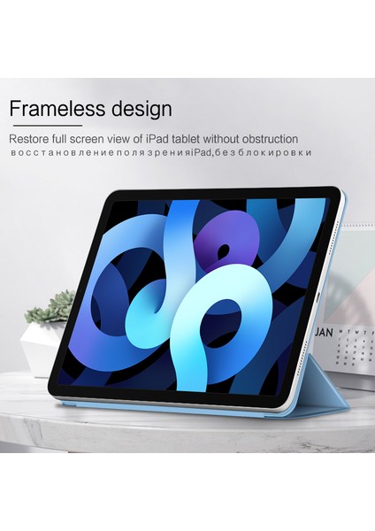 iPad Air (2020 2022) Kalınlaştırılmış Güçlü Mıknatıslı Çerçevesiz Deri Tablet Kılıfı (Yurt Dışından)