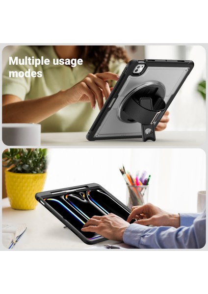 iPad Pro 11 (2024) Isı Dağıtımı Pc Tpu Dönen El Kayışı stand Tablet Kılıfı (Yurt Dışından)