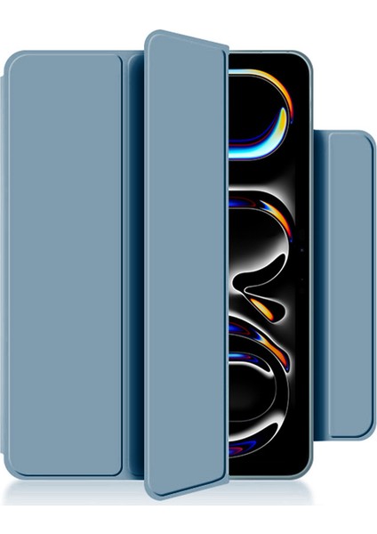iPad Pro 11 (2024 M4) Manyetik Eklenti Pu Deri Damla Korumalı Üç Katlı Stand Tablet Kılıfı (Yurt Dışından) fırsatları