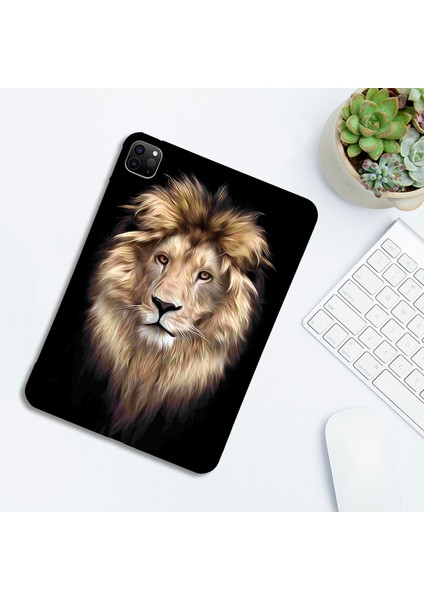 iPad Pro 11 (2021 2020 2018) Tpu Desen Baskı Ince Koruyucu Aslan Tablet Kılıfı (Yurt Dışından)
