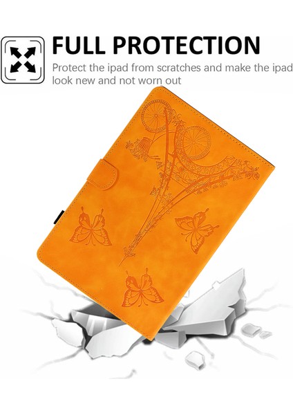 iPad 10.9 (2022) Mikrofiber Deri Tpu Tam Koruma Kule Desenli Baskılı Katlanabilir Standlı Kart Tutucu Koruyucu Tablet Kılıfı (Yurt Dışından)
