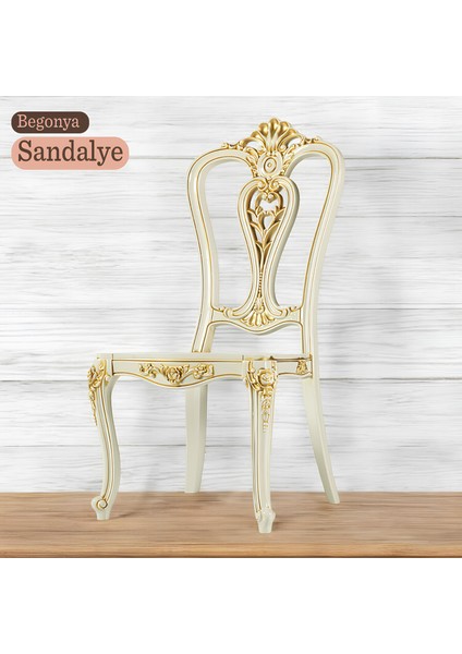 Begonya Sert Plastik Ahşap Koltuk Bahçe Balkon Mutfak Yemek Masası Sandalyesi