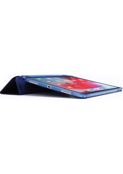 iPad Pro 12.9 (2022 2021 2020 2018) Kalem Yuvalı Üç Katlı Stand Deri Koruyucu Tablet Kılıfı (Yurt Dışından)