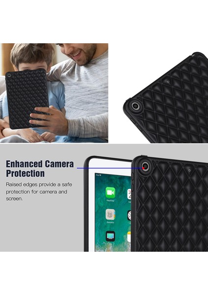 iPad 9.7 Inç (2017 2018) Arka Yumuşak Tpu Eşkenar Dörtgen Desenli Tablet Kılıfı (Yurt Dışından)