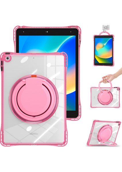 iPad 10.2 (2019 2020 2021) Döner El Kavrama Standı Pc Tpu Akrilik Tablet Kılıfı (Yurt Dışından)