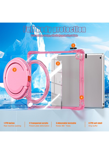 iPad 10.2 (2019 2020 2021) Döner El Kavrama Standı Pc Tpu Akrilik Tablet Kılıfı (Yurt Dışından)