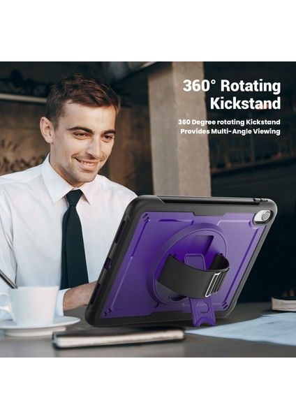 iPad 10.9 (2022 A2696) El Kayışı Tekme Standı Pc Tpu Düşmeye Dayanıklı Tablet Kılıfı (Yurt Dışından)
